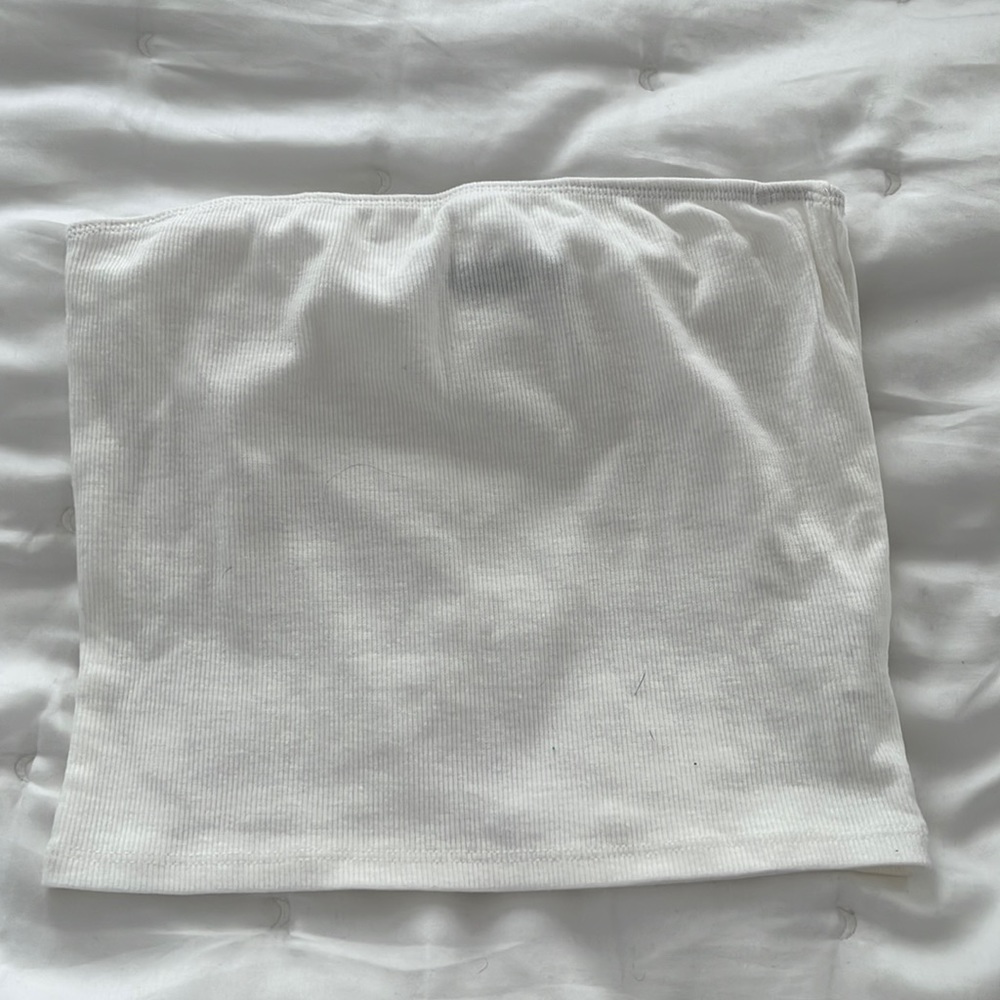 White Bandeau top